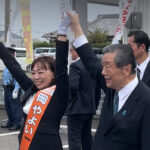 10月18日、大阪府議会議員補欠選挙が告示。自民党公認で立候補した、岡やよい候補の応援に、森山裕幹事長が駆け付けました。